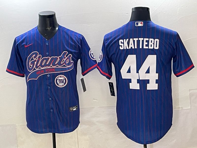 Men 2025 New York Giants #44 Skattebo Blue Joint Name Nike Limited NFL Jersey 014->new york giants->NFL Jersey